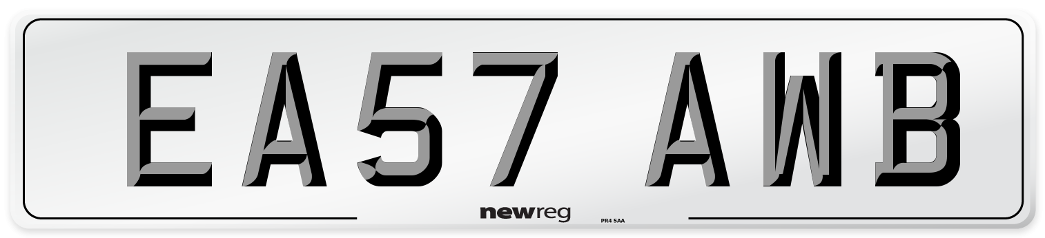 EA57 AWB Number Plate from New Reg